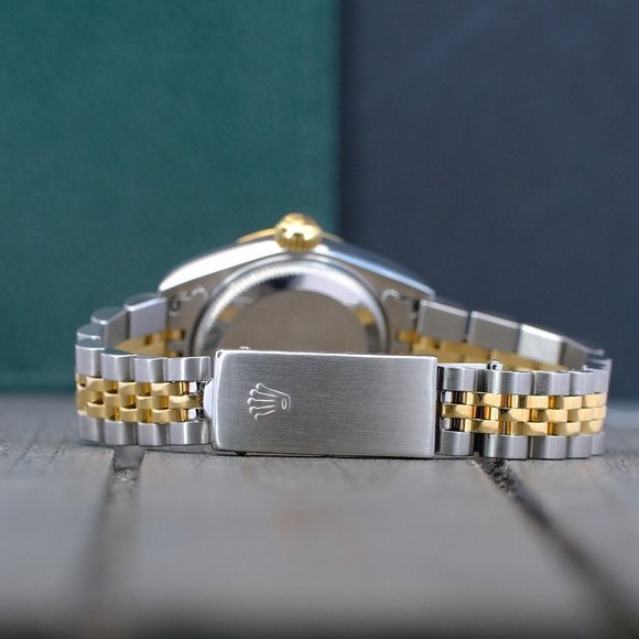 ROLEX LADIES DATEJUST 18KY GOLD & STEEL WATCH 69173 CHAMPAGNE DIAL FLUTED 26MM - Picture 8 of 16